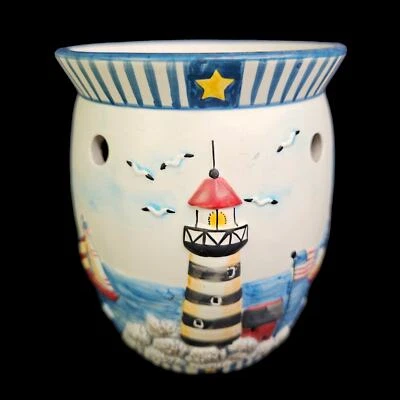 Yankee Candle Tart Cera Calentador Faro Playa Barcos Náuticos Repujado LEER Foto 1 de 4