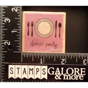 G-Studio Rubber Stamps DINNER PARTY INVITE PLATE SILVERWARE #BIN-4 - Picture 1 of 2