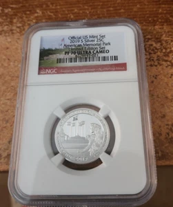 2019 s silver American Memorial Park quarter NGC PF 70 Ultra Cameo Lim Ed. set - Picture 1 of 2