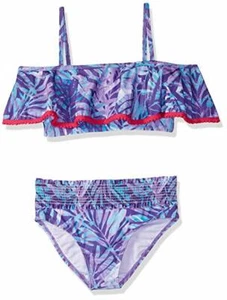 NWT JANTZEN GIRLS TROPICANA POM POM 2 PIECE SWIMSUIT SIZE 6 - Picture 1 of 1