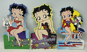 Vtg  03 Betty Boop Large Die Cut Postcard Lot of 3 King Features Syndicate NOS