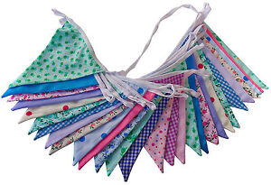 Floral Fabric Bunting Double Sided Best Selling Weddings Christenings Parties