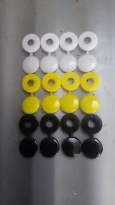 12 x Number Plate Hinged Plastic Caps Screw Covers Clear White Yellow Black - Picture 1 of 1