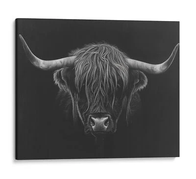 Majestic Bull Canvas Art Print, Wildlife Home Decor Wall Art - Image 1 of 4