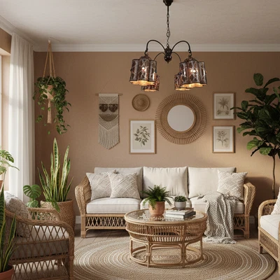 BR44 独特珠宝黄铜吊灯 – 复古灵感带手工穿孔阴影 — 第 1/4 张图片