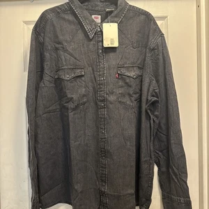 LEVI’S Classic Western Standard Fit Shirt Black Washed Denim Men's Size 3XL - Picture 1 of 5
