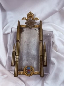 Trench Art Picture Frame, Bullet Casings Germanic Crown And Badge WWI - Picture 1 of 13
