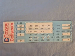 April 4-30-84 1984 GRATEFUL DEAD Ticket Stub Nassau Coliseum New York #2 FULL - Picture 1 of 2