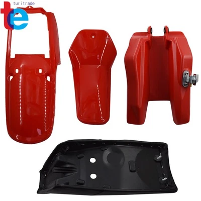 红色塑料前挡泥板车身座椅气箱套件适用于雅马哈 PW80 — 第 1/4 张图片