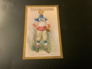 Rare Signed US THANKSGIVING FOOTBALL World’s 20th Century Champion Ant. Postcard - Picture 1 of 2