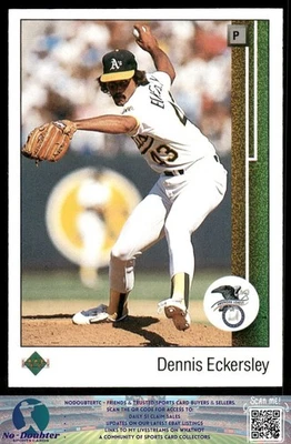 1989 Upper Deck #664 Dennis Eckersley Oakland Athletics 89UD - Image 1 of 2