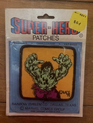 Vintage 1979 Super Hero Patches THE INCREDIBLE HULK Marvel Embroidered Patch NEW - Image 1 of 4