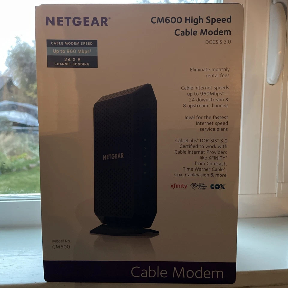 NETGEAR CM600-1AZNAS 960Mbps DOCSIS 3.0 Cable Modem - Image 1 of 1