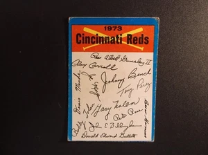 1973 Topps Baseball Cincinnati Reds Blue Checklist Card - Picture 1 of 2