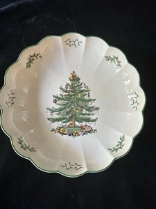 Spode Christmas tree Fluted Round Bowl 12” England - Picture 1 of 6