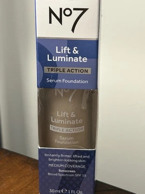 No7 Lift & Luminate TRIPLE ACTION Serum Foundation 30ml SPF15 Calico - Image 1 of 4