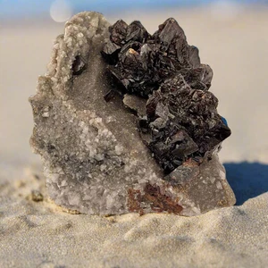 Sphalerite & Quartz on Marble Base, MO, USA, 140.95gr - Picture 1 of 5