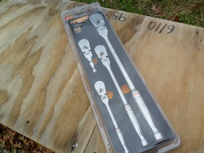New GearWrench 4 Piece Flex HEad Ratchet Set 120XP 1/4", 3/8", 1/2" No. 81230P - Image 1 of 4