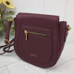 Kedzie Camden Mini Messenger Crossbody Bag Vegan Leather Purse Wine Burgundy - Bild 1 von 11