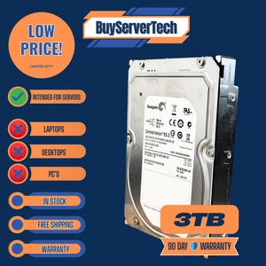 ST33000650SS Seagate 3TB 7.2K RPM 6Gbps 3.5" SAS HDD Hard Drive (ST33000650SS) - Picture 1 of 2
