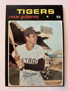 1971 Topps #154 - Detroit Tigers Shortstop CESAR GUTIERREZ 71167 - Bild 1 von 2