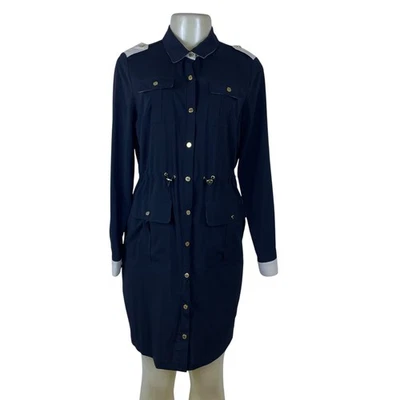 Calvin Klein Women's Black Dress  Snap Button Waist Accents Size 10P - Image 1 of 4