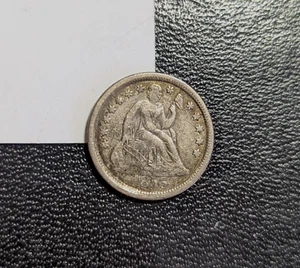 1856-P Seated Liberty Silver Dime Mid Grade XF Large Date - Picture 1 of 2