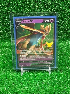 Tarjeta de juego de cartas coleccionables Pokémon ultra rara de Zacian V 016/025 Celebraciones casi nueva - Imagen 1 de 1