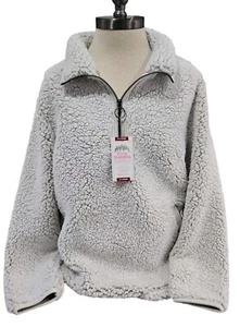 Sz XL COZY SHERPA Fleece 1/4 Zip Pullover With Pockets - Picture 1 of 11