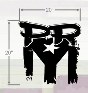 Puerto Rico Flag Decal Choose COLOR Grande 20"x20" Boricua PR Porto Rican Calca - Picture 1 of 1