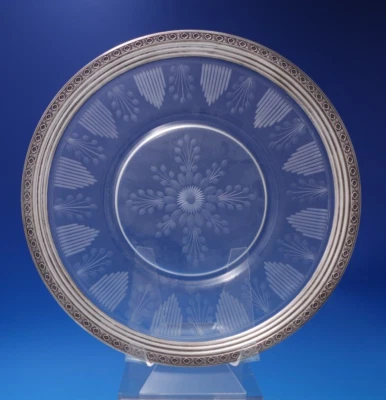 Plato para servir Windsor Rose de Watson de plata esterlina corte cristal #B564 (#7116) Foto 1 de 4