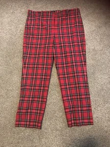 J Crew Kallie Red Tartan Holiday Plaid Pants Size 16 STYLE # BT097 New With Tags - Picture 1 of 9