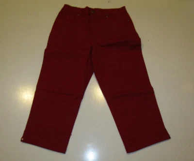 Pantalones capri de mezclilla GLORIA VANDERBILT Amanda rojo oscuro talla 6 nuevos con etiquetas para mujer Foto 1 de 3