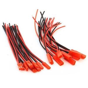 20pcs Male / Female JST Connector Plug Cable 22AWG Silicone Lead Wire 10/15/30cm