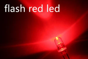 100x a0709 flash 5mm LEDs rojos, LEDs rojos parpadeantes automáticos. - Imagen 1 de 1