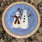 Vintage Sakura Debbie Mumm Snowman Dessert Plate Christmas 8 Inch-One Plate Only