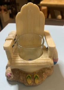 Adirondack Off White Tea Light Chair Holder With Inner Tube & Sandals Towel - Picture 1 of 12