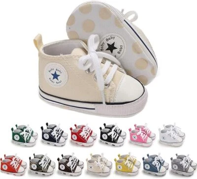 Baby Infant Classic Canvas Baby Shoes Boy/ Girl Soft Sole Size 0-18 Months - Image 1 of 4