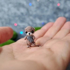 Custom crocheted micro Otter. Dollhouse miniature Toy. Doll pet. Microtoysby. - Picture 1 of 8