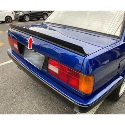涂色黑色 L 外观适用于宝马 E30 3 系列轿车后备箱唇锅翼 — 第 1/4 张图片