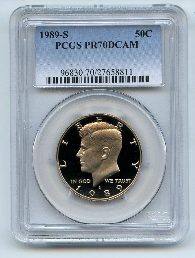 1989 S 50C Kennedy Half Dollar Proof PCGS PR70DCAM - Image 1 of 1