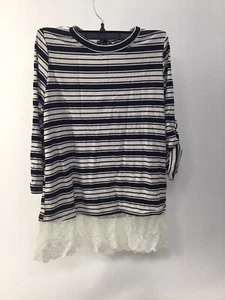  Max And Riley Age 18 Girls Top Striped 3/4 Sleeve Rayon Poly Length 22” - Picture 1 of 2