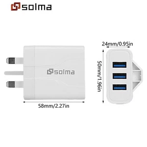 GB Adaptador Estándard 3 Puertos 5v Viaje USB Cargador para Móvil 5W 1A Vendedor - Imagen 1 de 5