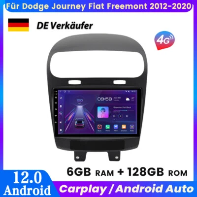 6+128G Für Dodge Journey Fiat Freemont 2012-2020 Carplay Autoradio GPS NAVI DAB+ - Bild 1 von 4