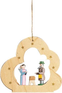 Baumbehang Wolke natur mit Heiliger Familie 9 cm #13431 - Bild 1 von 2