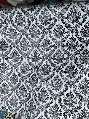 tablecloth pvc black & white 2m x 1.4m pieces WIPE CLEAN oilcloth gorgeous !! - Image 1 of 4
