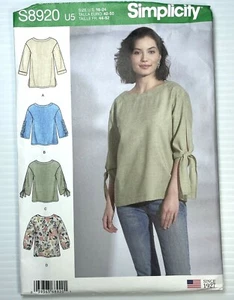 Tops Boho Patrón Simplicity S8920 con Variaciones de Manga y Longitud Talla 16-24 SIN CORTAR - Imagen 1 de 6