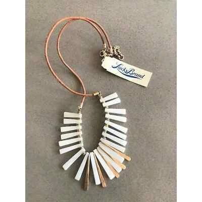 Lucky Brand Mother of Pearl Paddle Collar Leather Necklace - Image 1 of 2