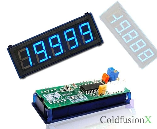 COLDFUSIONX 4-1/2 Blue LED DC 20V Digital Volt Voltage Panel Meter