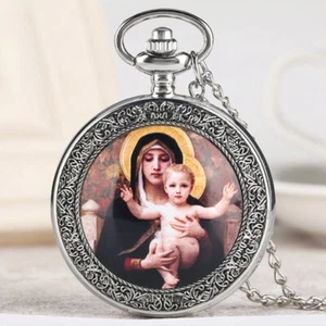 Relojes de Bolsillo Clásicos María y Jesús Cuarzo Collar Cadena Relojes Cazadores Completos - Imagen 1 de 14